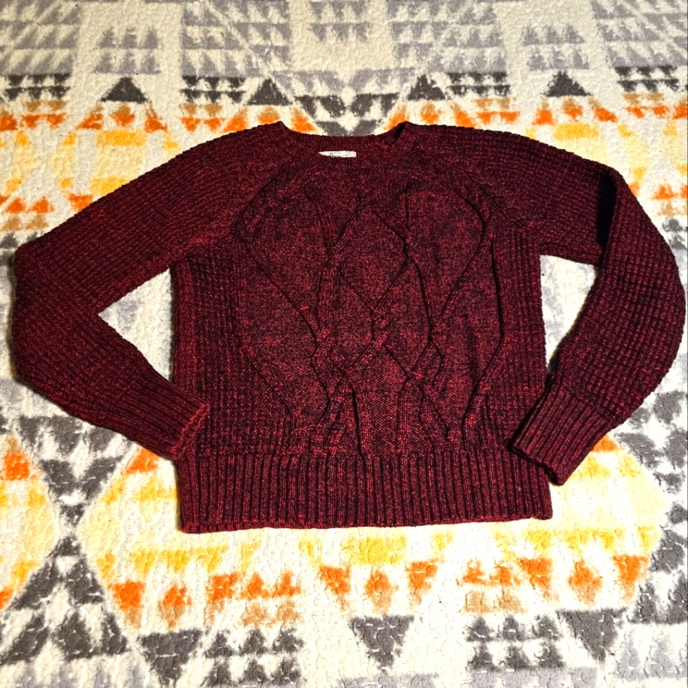 G.B. Bass & Co. Men’s Long Sleeve Burgundy Knit Sweater Size Medium